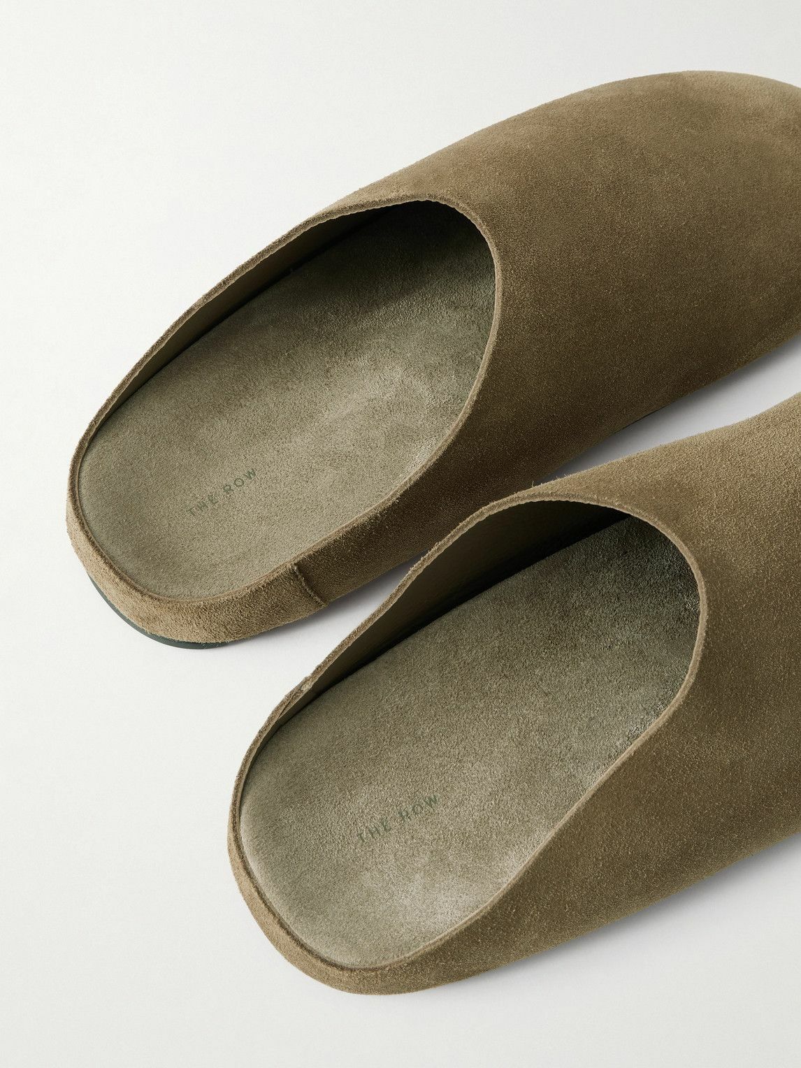 The Row - Hudson Suede Slippers - Green