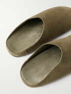 The Row - Hudson Suede Slippers - Green