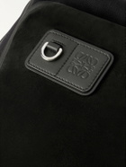 LOEWE - Flex Logo-Embossed Suede and Canvas Backpack