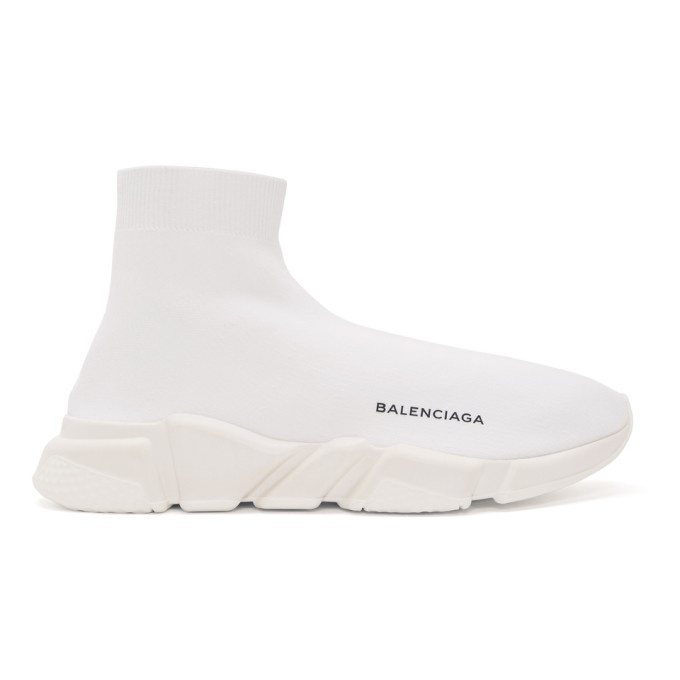 Photo: Balenciaga White Speed High-Top Sneakers