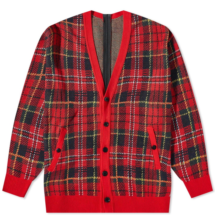 Photo: Undercover Men's Cardigan in Red Check