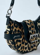 GANNI Small Leopard Bucky Crossbody Bag