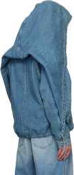 EGONlab Blue Convertible Hooded Denim Jacket