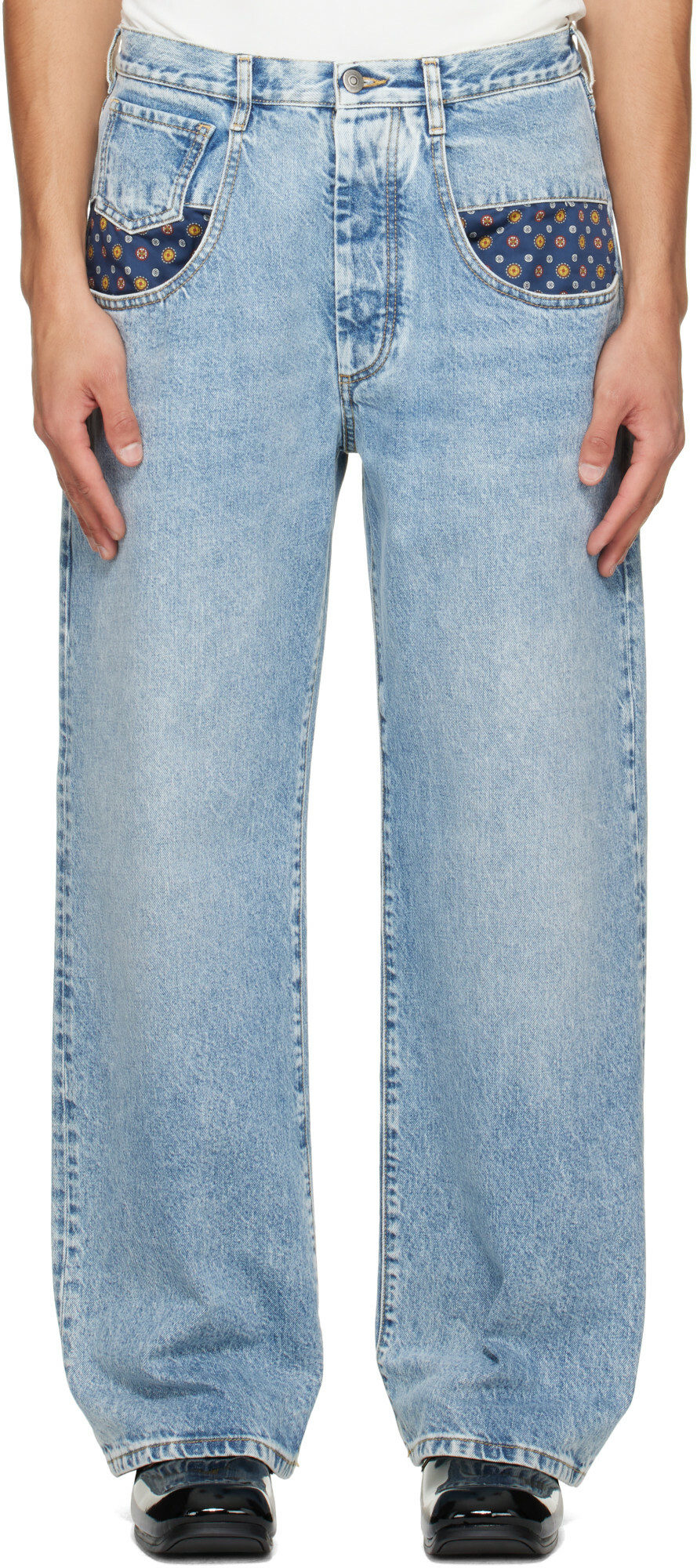 Maison Margiela Blue Stone Bleached Denim Jeans