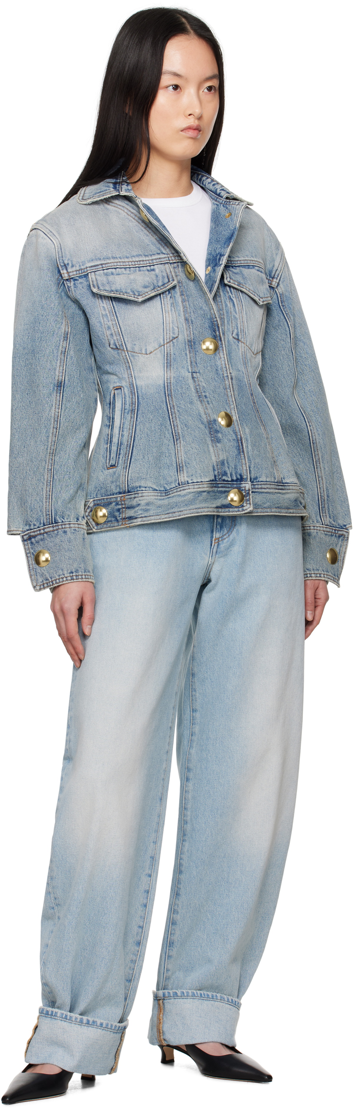 DARKPARK Blue Gwen Bustier Denim Jacket