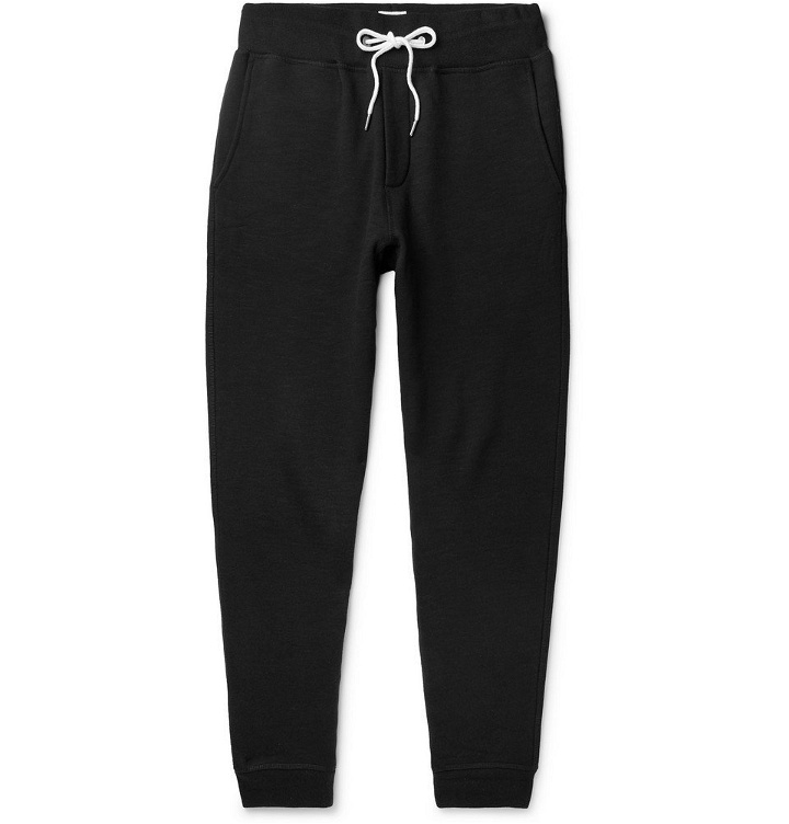 Photo: rag & bone - Slim-Fit Tapered Loopback Cotton-Jersey Sweatpants - Black