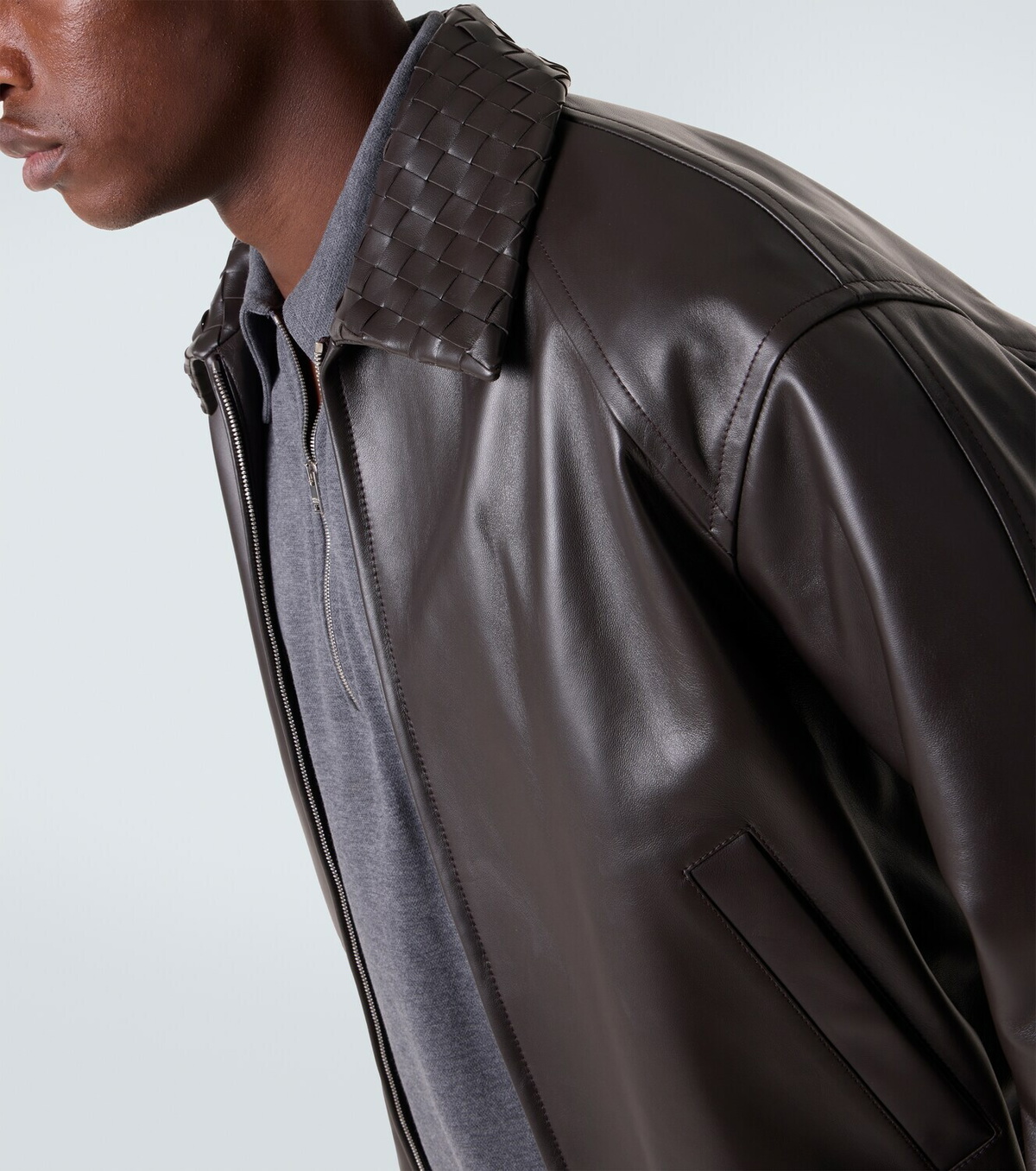 Bottega Veneta Intrecciato leather jacket