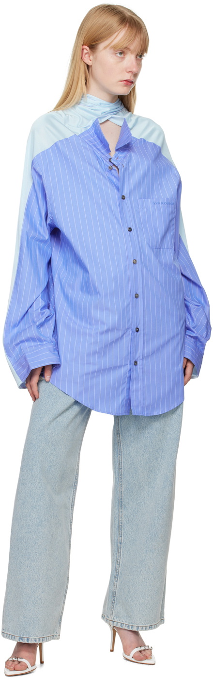 Y/Project Blue Insert Scarf Shirt