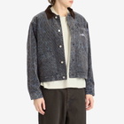 Awake NY Men's Leopard Corduroy Work Jacket in Navy