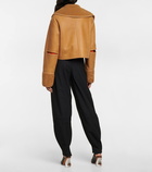 Loewe - Shearling-trimmed leather jacket