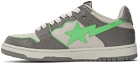 BAPE Grey & Green SK8 STA Low Sneakers