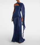 Marmar Halim Pleated caped corset gown