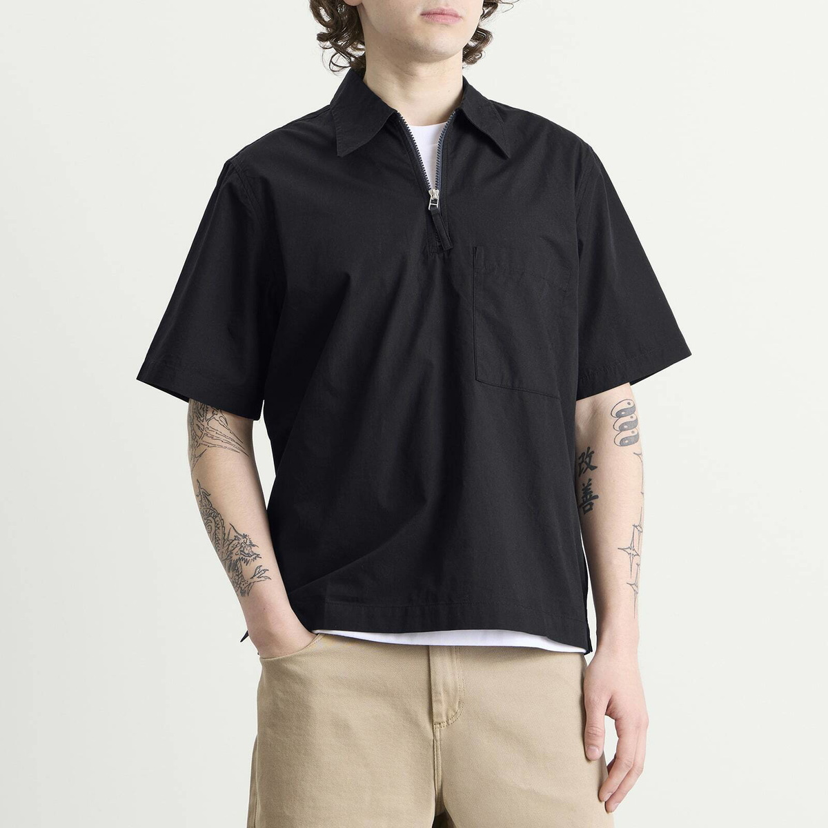 Universal Works Men's Broadcloth Ewan Shirt in Navy
