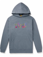 DIME - Socks Logo-Embroidered Cotton-Jersey Hoodie - Gray