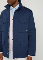 Valentino Garavani Funnel-neck Twill Coat Navy