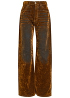Acne Studios Burnout Straight-leg Canvas Trousers Brown