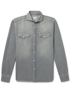 Brunello Cucinelli - Cutaway-Collar Denim Western Shirt - Unknown