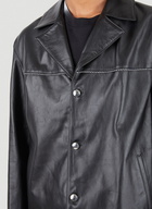 Leather Overshirt Jacket in Black 