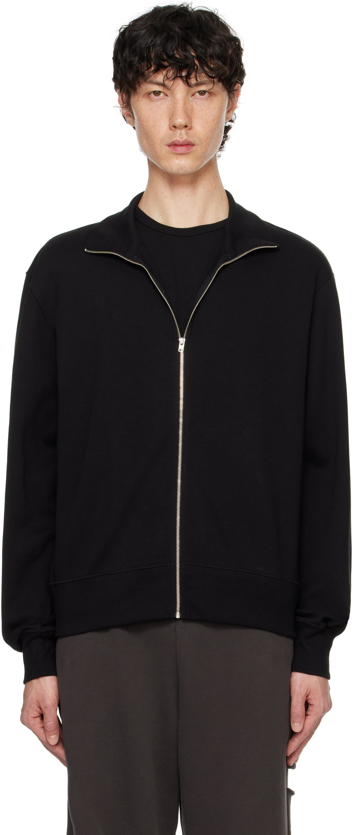 LADY WHITE Co. ビショップ購入 Lady White Co. Black Mesh Full Zip Sweater Lady White Co.