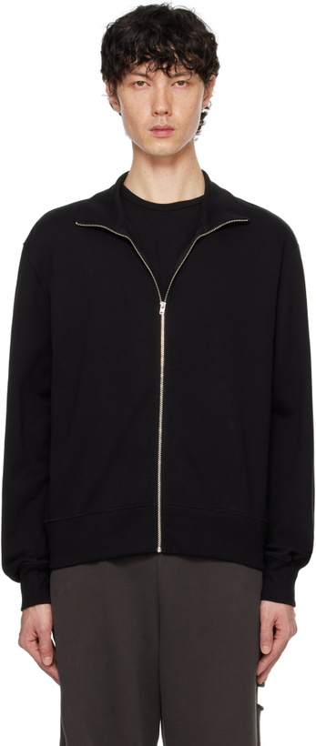 Photo: Lady White Co. Black Mesh Full Zip Sweater