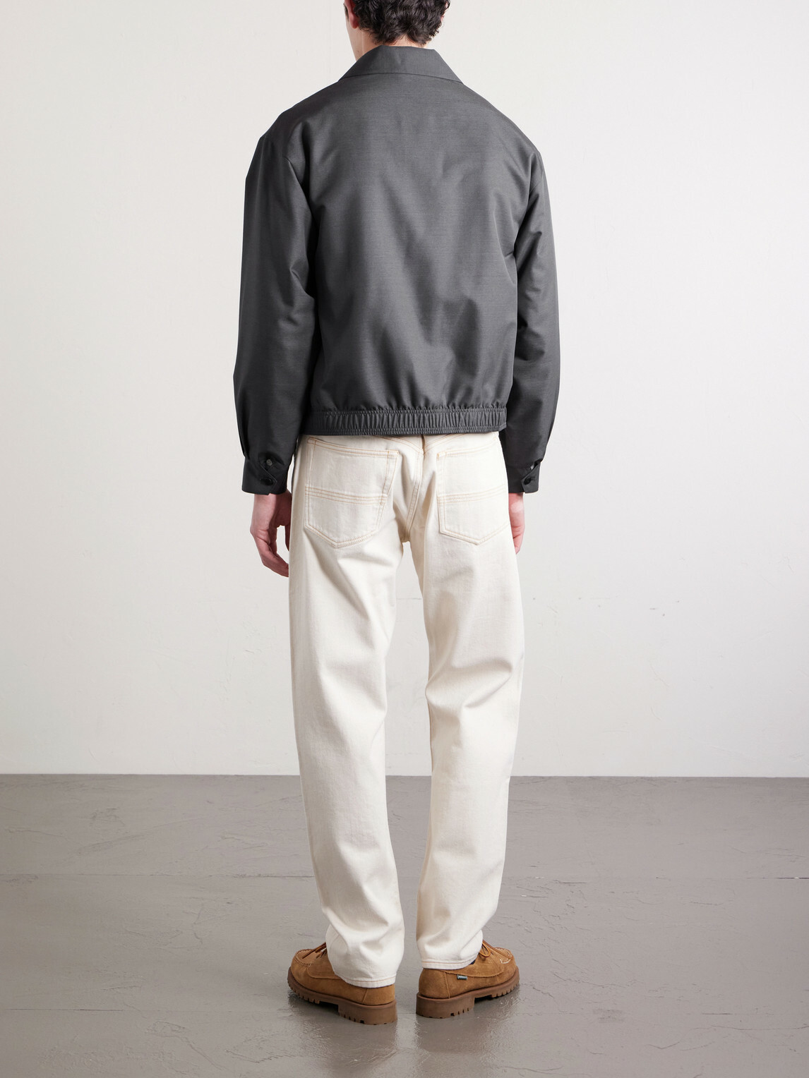 Visvim - Kluane Logo-Embroidered Wool and Silk-Blend Blouson Jacket - Gray