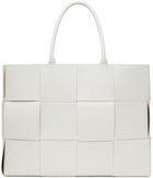 Bottega Veneta White Large Intrecciato Arco Tote