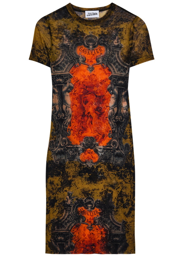 Photo: Jean Paul Gaultier Printed Mesh Mini Dress Multicoloured