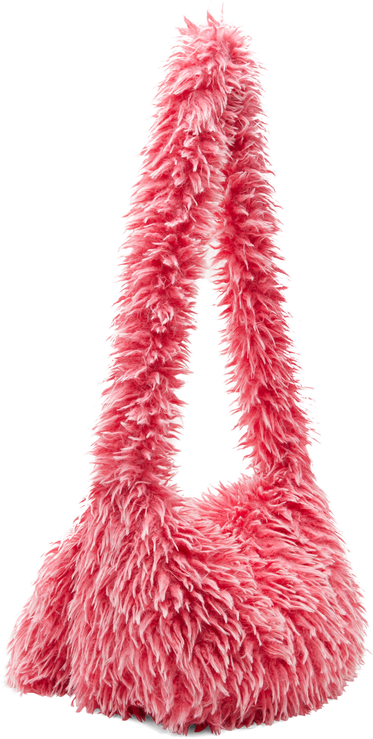 ERL Pink Faux-Fur Messenger Bag