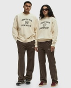Sporty & Rich Varsity Crest Crewneck Beige Mens Sweatshirt