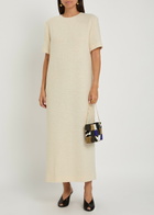 Khaite Webber Bouclé Midi Dress Natural