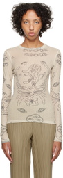 Nanushka Beige Lymee Long Sleeve T-Shirt