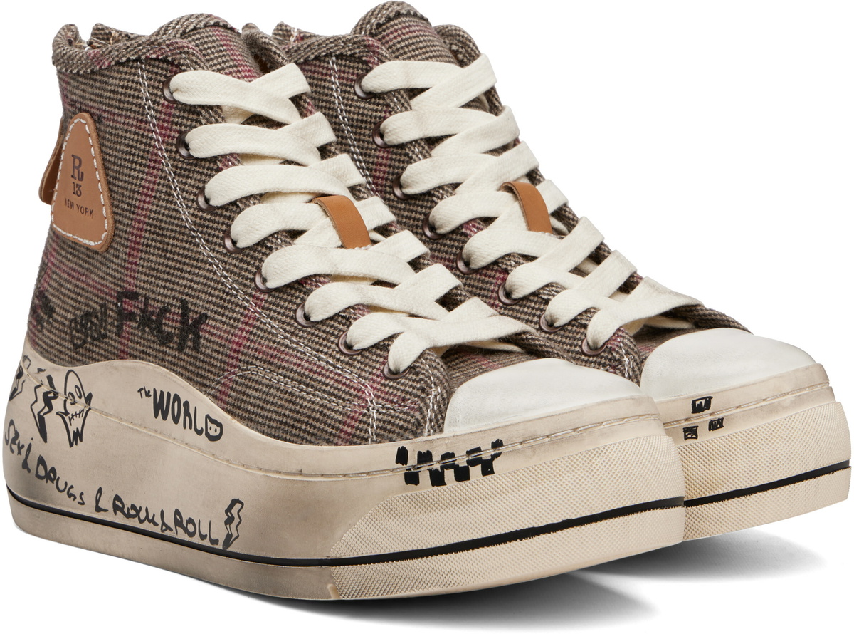 R13 Khaki Kurt High Top Sneakers