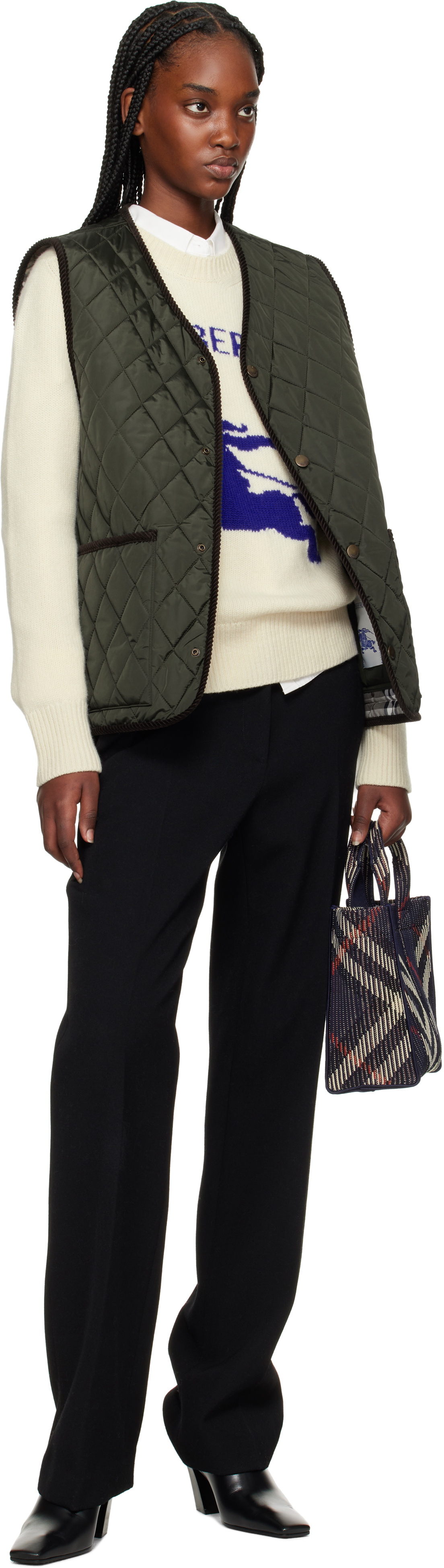 Burberry Green Quilted Nylon Vest
