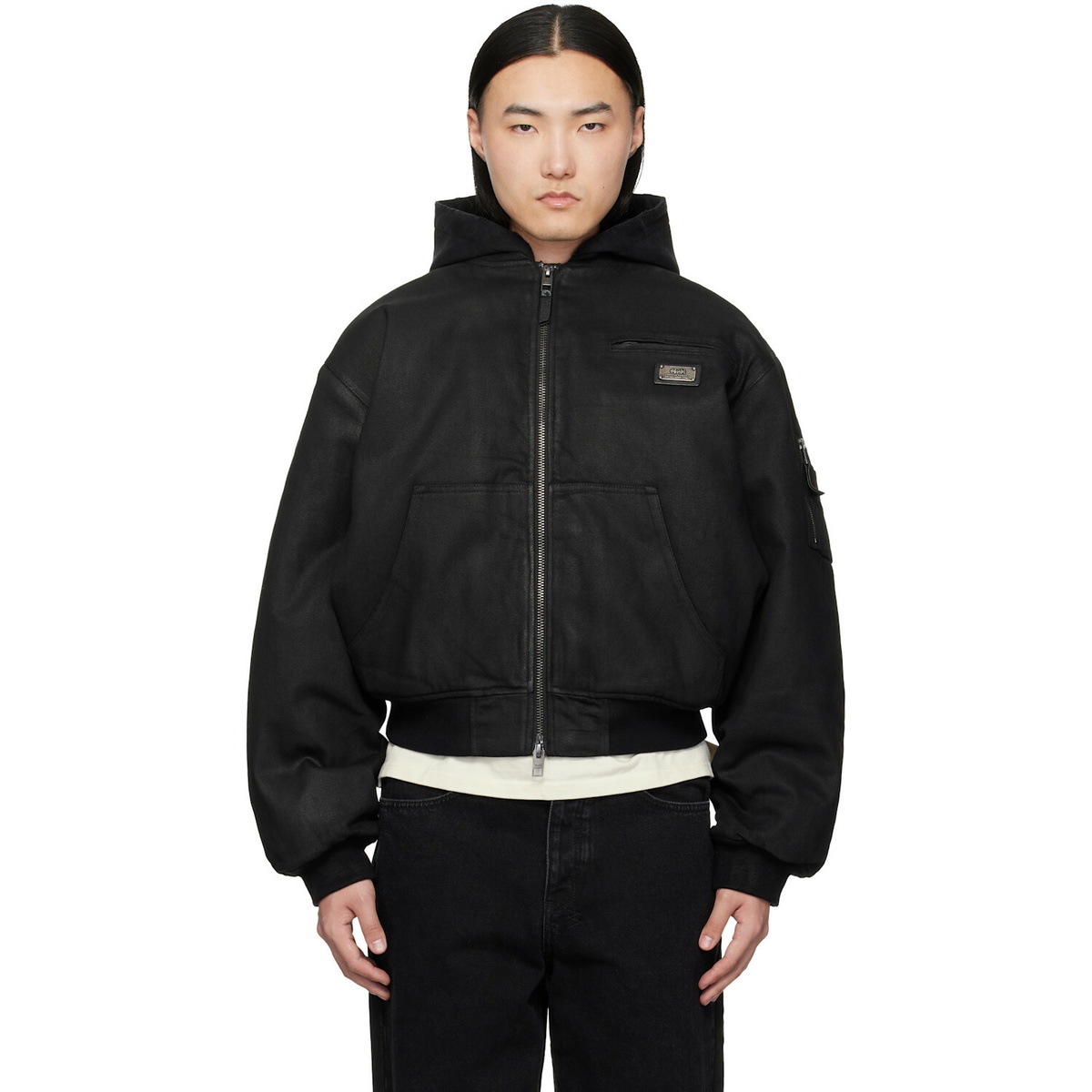 Ksubi Black Sin City Plated Waxed Jacket
