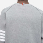 Thom Browne Men's 4 Bar Raglan Sleeve Waffle Crew Sweat in Medium Grey