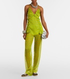 Dries Van Noten Polka-dot silk straight pants