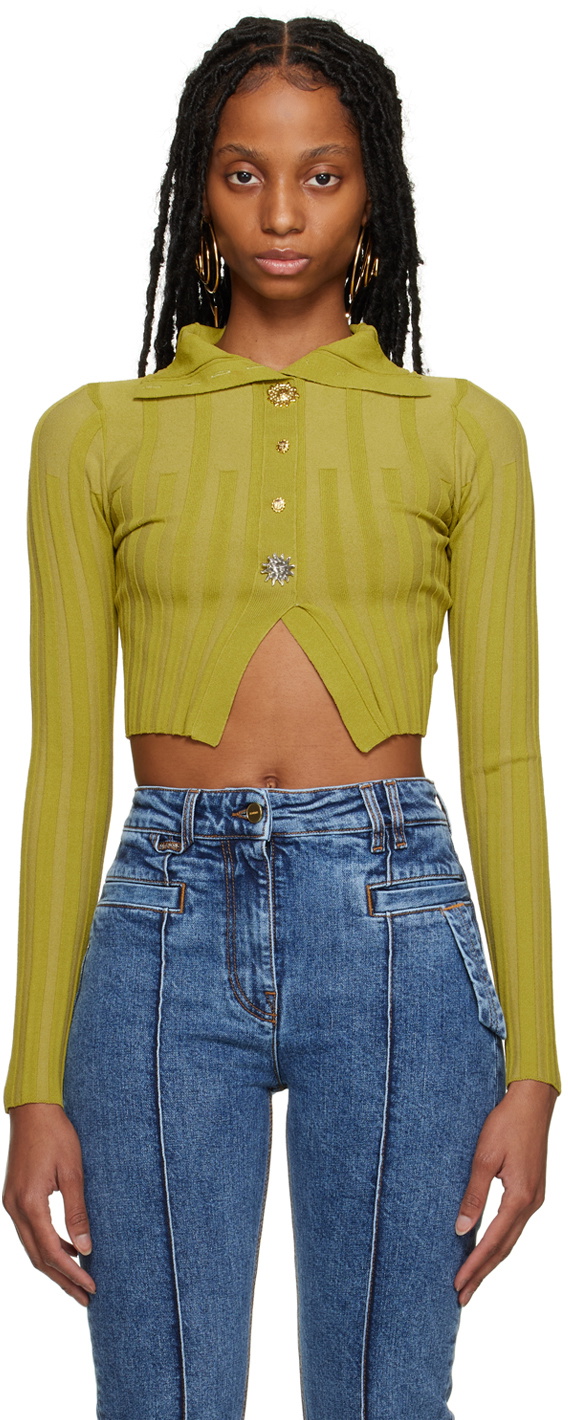 Jacquemus Green Le Raphia 'Le Cardigan Bando' Cardigan Jacquemus