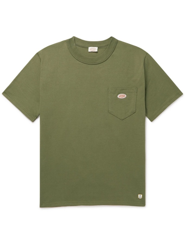 Photo: Armor Lux - Callac Logo-Appliquéd Organic Cotton-Jersey T-Shirt - Green