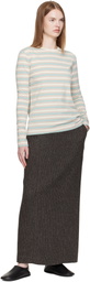 AURALEE Blue & Beige Gradient Stripe Jersey L/S T-shirt