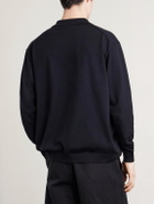 ATON - Cotton-Blend Polo Sweater - Black