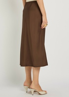 Vince Satin Slip Midi Skirt Brown