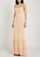 Reformation Fallon Polka dot Chiffon Maxi Dress Red