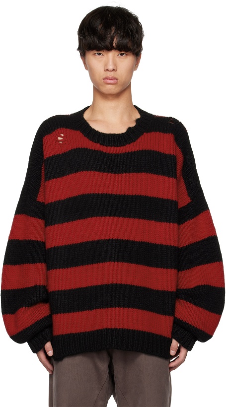 Photo: mastermind WORLD Black & Red Striped Sweater