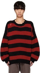 mastermind WORLD Black & Red Striped Sweater