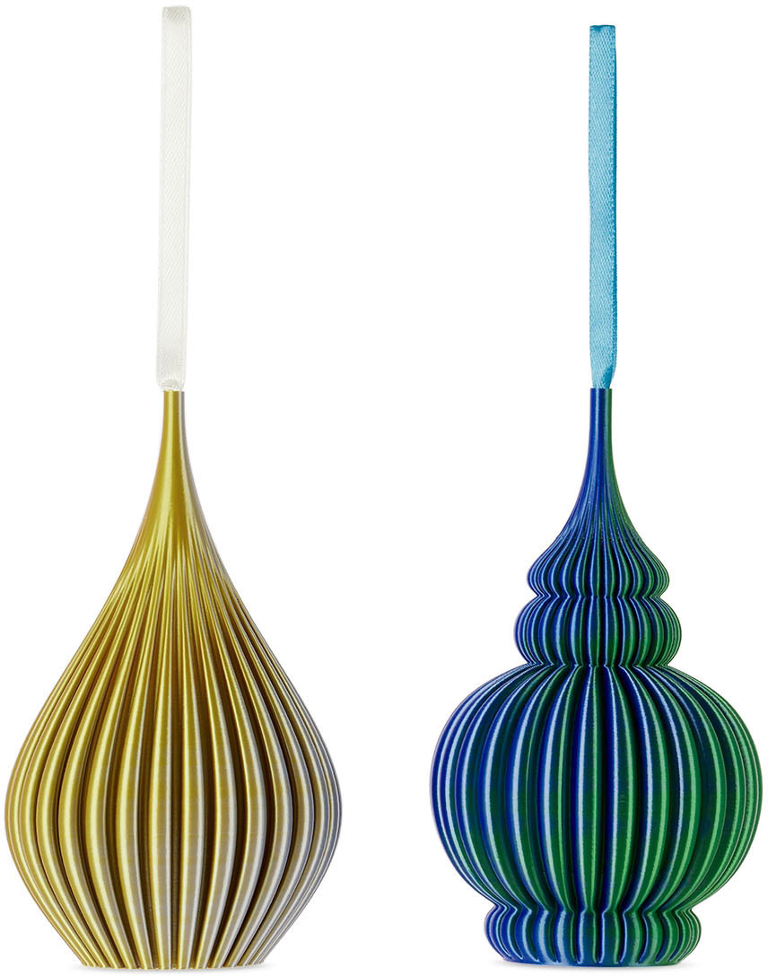 Sheyn SSENSE Exclusive Green & Yellow Zayl & Kolner Ornament Set