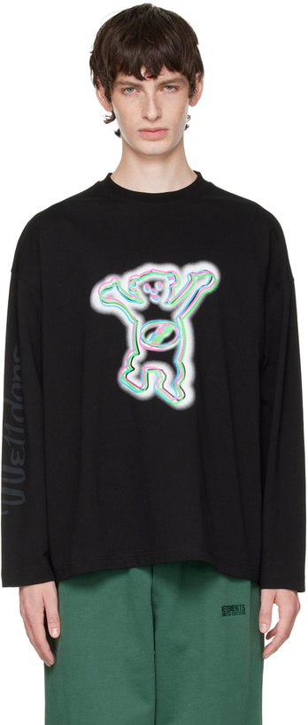 Photo: We11done Black Colorful Teddy Long Sleeve T-Shirt