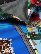 Gallery Dept. - Parker Camp-Collar Logo-Embroidered Patchwork Floral-Print Woven Shirt - Blue