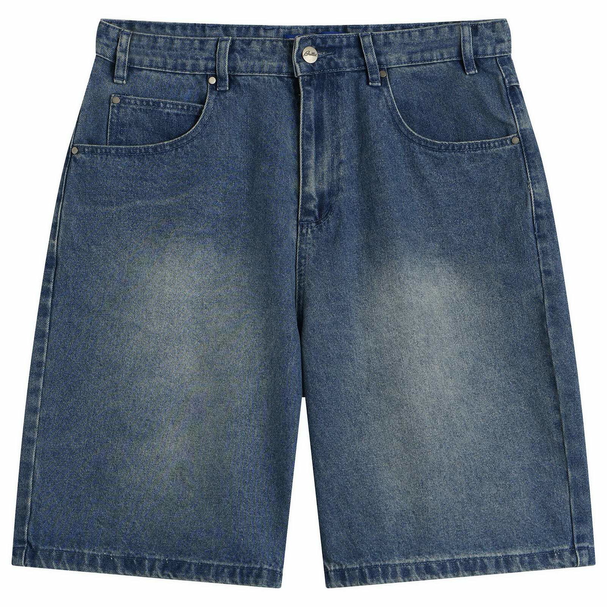 Butter Goods Men's Drummer Baggy Denim Shorts in Stone Wash Blue