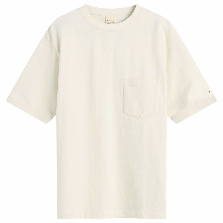 Photo: Snow Peak Men's Recycled Cotton Heavy T-Shirt in Oatmeal