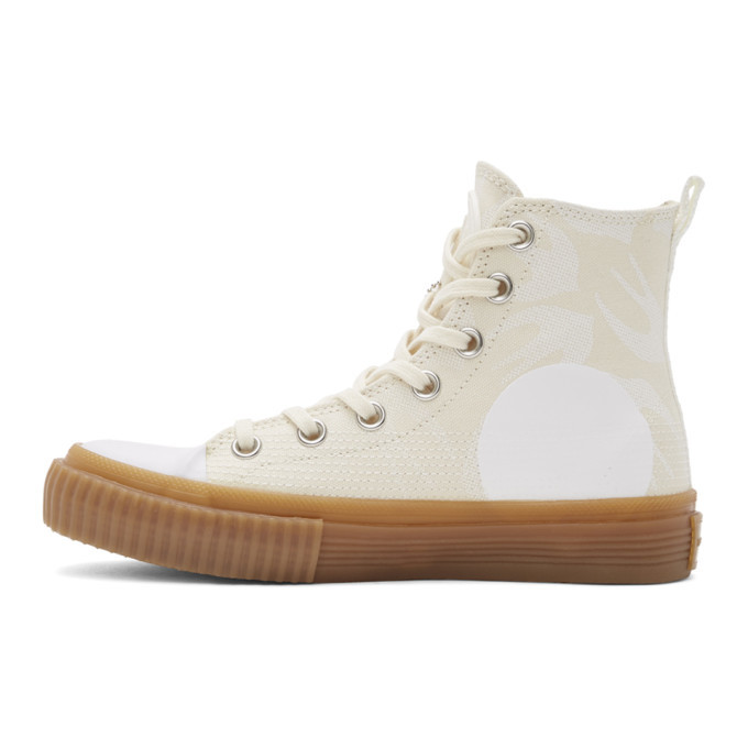 McQ Alexander McQueen Beige Swallow Plimsoll High-Top Sneakers McQ